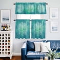 thumbnail image 2 of Teal Boho Flowers Kitchen Curtains Valances and Tiers Set of 3 Vintage Abstract Watercolor Teal Bohemia Floral Tier Curtains and Valance with Rod Pocket for Small Windows, 27.5"x36", 2 of 9