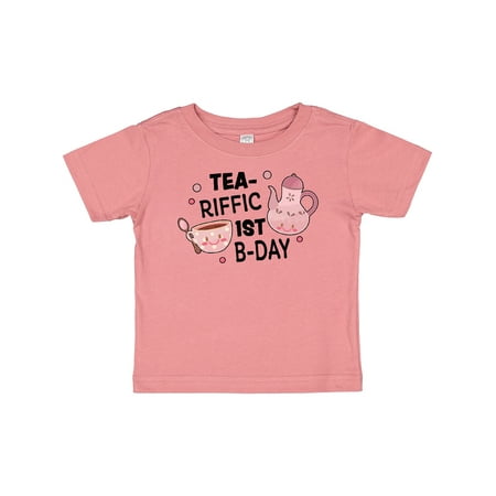 

Inktastic Tea-riffic 1st Birthday with Teacup and Pot Gift Baby Girl T-Shirt