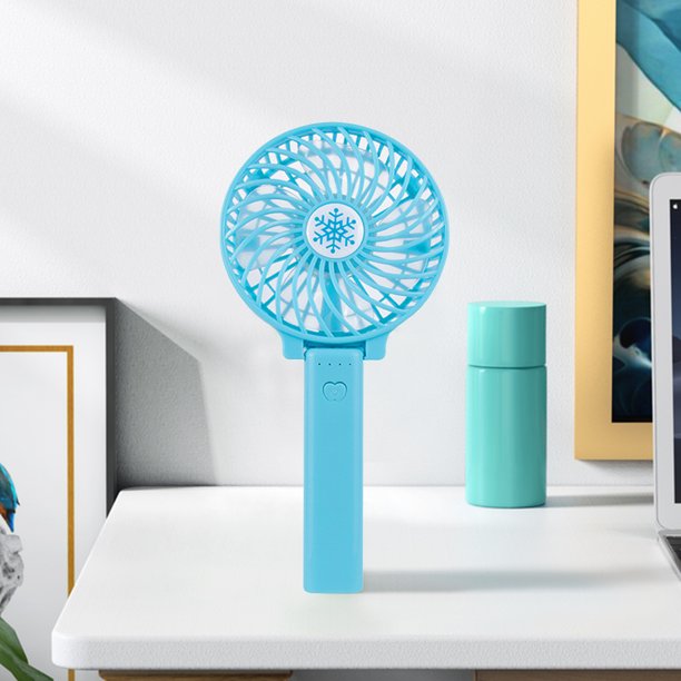 Ventilador de mano plegable Ventilador de refrigeración de verano con carga USB para acampar Senderismo (Azul)