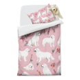 thumbnail image 2 of White Dogs and Flowers Duvet Cover and Pillowcase Set for Single Bedding, Bedroom Accessories for Kids Teens, 2 of 5