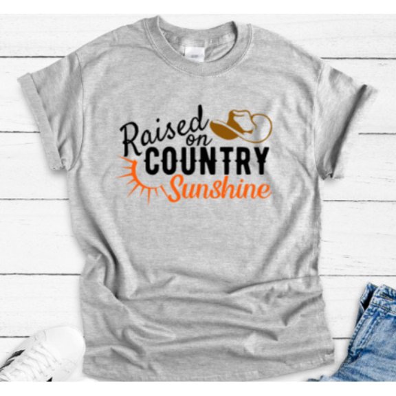 Sam Soft Raised On Country Sunshine Gray Unisex Short Sleeve T-Shirt Unisex Cotton Tee, Full Size S-5XL