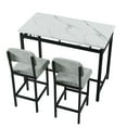 thumbnail image 6 of Spaco Kitchen Table Set, Dining Table and Chairs for 2, 3 Pieces Dining Room Table Set with 2 Upholstered Chairs, Bar Dining Table Set for Indoor, Gray, 6 of 13