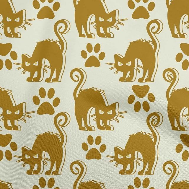 oneOone Polyester Spandex Cream Fabric Halloween Sewing Craft Projects Fabric Prints By Yard 56 Inch Wide