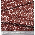 thumbnail image 2 of Soimoi Red Cotton Duck Fabric Leaves Leaves Print Fabric by the Yard 42 Inch Wide, 2 of 3