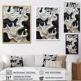 thumbnail image 4 of Designart "Rhythmic Pulses Black and White Opt Art I" Abstract Floater Framed Canvas Art Print, 4 of 7