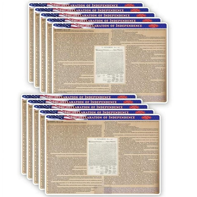 Ashley Productions ASH95637 Nous Déclaration d'Indépendance Plas Tapis d'Apprentissage Double Face Smart Poly - Pack de 10