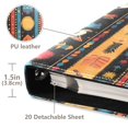 thumbnail image 3 of FORMRS 3 Ring Photo Album 4"x6" Self Adhesive Large Capacity PU Leather Cover, Orange Geometric, 3 of 8