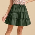 thumbnail image 4 of Jupe Midi Femme Décontractée Été Tendance Nouée devant Fluide à Volants Imprimé Floral Jupe Trapèze, 4 of 6