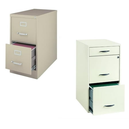 Value Pack Set Of 2 2 Drawer File Cabinet In Putty And White