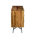 thumbnail image 3 of The Urban Port 58 Inch Acacia Wood Sideboard with 6 Drawers and Iron Base, Brown, 3 of 5