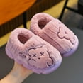 thumbnail image 2 of Fesfesfes Cozy Bear Claw Toddler Slippers Non Slip Indoor House Shoes for Girls Kids Warm Fleece Lined Childrens Footwear Soft Plush Casual Winter Booties for Baby Home Wear(Purple#1,7.5-8 Years), 2 of 3