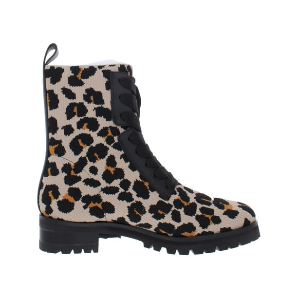 Kate Spade Womens Merigue Cheetah Print Stretch Combat & Lace-up Boots -  