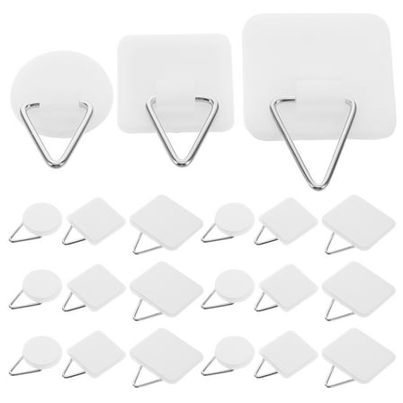 LEORX 30Pcs Heavy Duty Adhesive Wall Hooks White Plate Hangers for Display