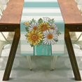 thumbnail image 2 of Sunxin Decorative Table Banner Summer Leaves Print Fresh Green Series Linen Home Decoration Table Cloth, 1Pc Table Flag, 2 of 4