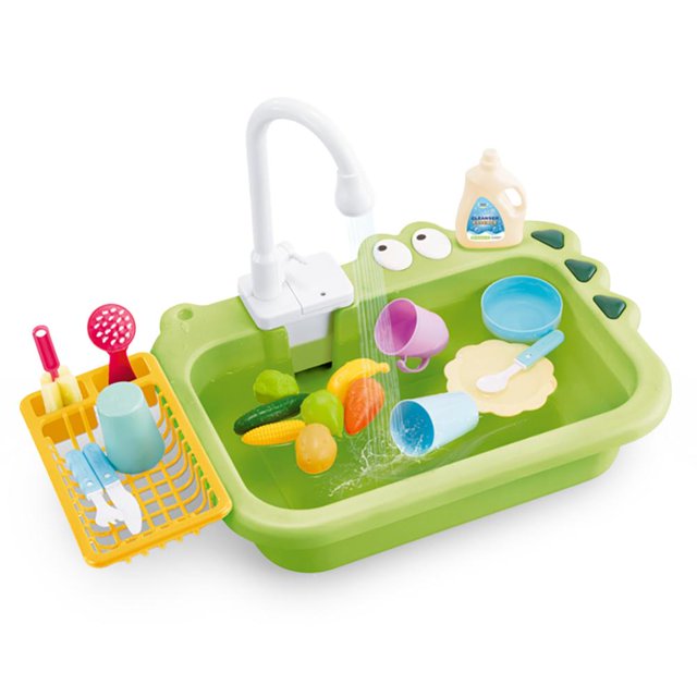 Esaierr Kids Sink Toy with Running Water,Pretend Play Kitchen Sink Toys
