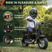 FRP 40cc Mini Bike Gas Powered 4-Stroke Off Road Dirt Bike for Teens, Youth Pocket Bike with Pull Start & Disc Brake, 18 MPH Max Speed (Black)