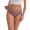 thumbnail image 4 of INSPIRE CHIC Women's Lace Trim Mid-Waisted Ribbed Briefs Seamless Comfortable Stylish Regular Fit Solid Panties M Khaki, 4 of 4