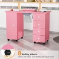 thumbnail image 2 of Ktaxon Nail Table Beauty Salon Tech Station with Electric Downdraft Vent, Pink, 2 of 7