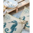 thumbnail image 3 of Outdoor Throw Pillow Cover Nautical Compass Seahorse Seaweed Waterproof Cushion Covers 2 Pack Marine Life on Retro Paper Pillow Cases Home Decoration for Patio Garden Couch Sofa, 3 of 7