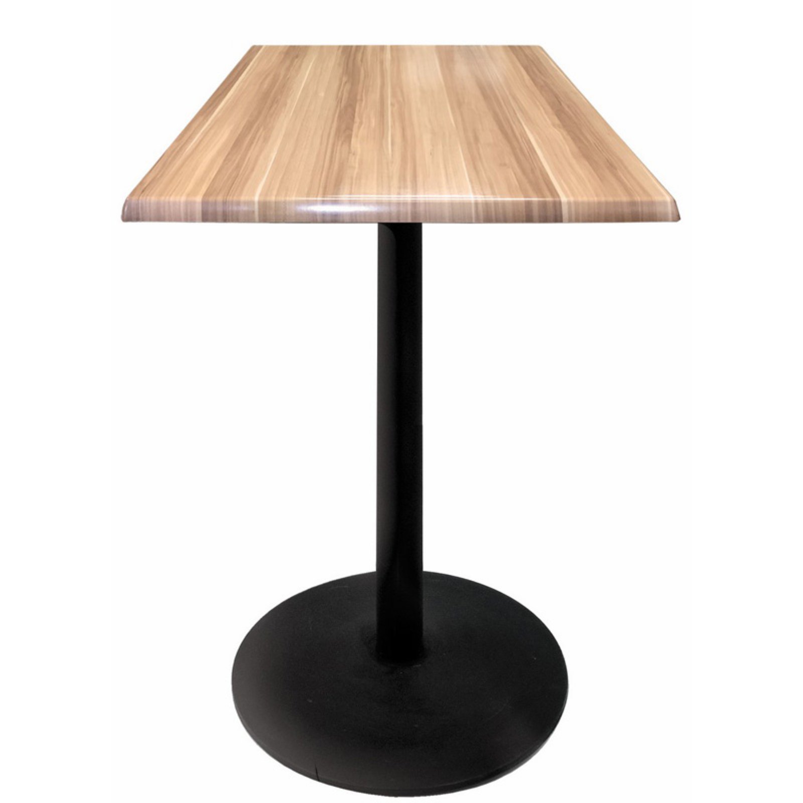 Indoor/Outdoor 30" Tall OD214 Black Table Base with 22" Diameter Foot and 36" x 36" Square Indoor/Outdoor Rustic Top by the Holland Bar Stool Co. - image 4 of 5