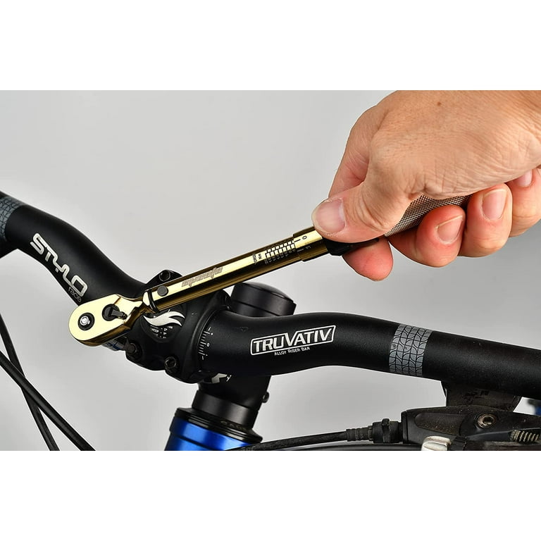 EPAuto Bike Tool 1 4 Inch Drive Click Torque Wrench Set 2 to 20 Nm Hex Torx Bit Socket Extension Bar Bicycle Maintenance Kit Gold