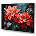 thumbnail image 2 of Designart "Poinsettia Flower Fusion Red Black" Floral Canvas Wall Art, 2 of 5