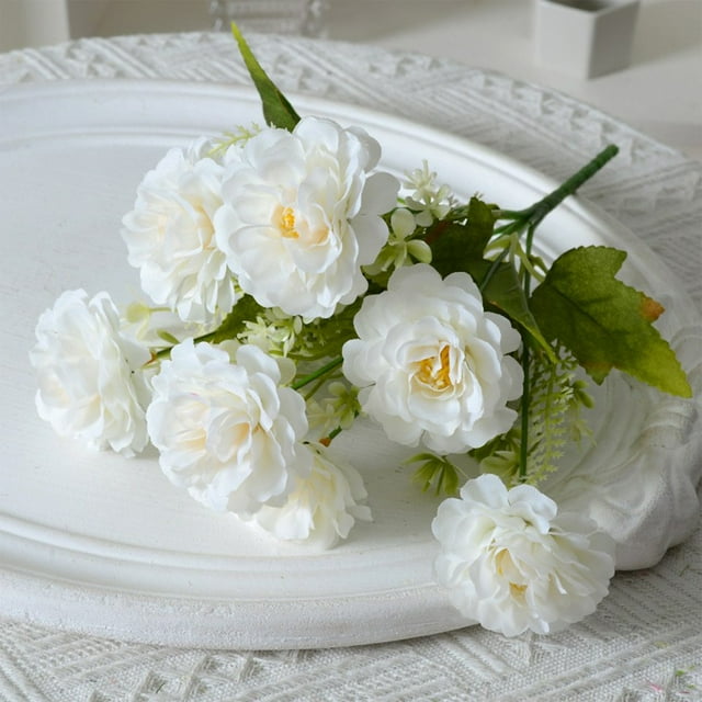 Flores artificiales para decoración del hogar, flores de plástico, flores decorativas, flores artificiales duraderas, flores de plástico resistentes, para sala de estar u oficina.,Wsvlmg