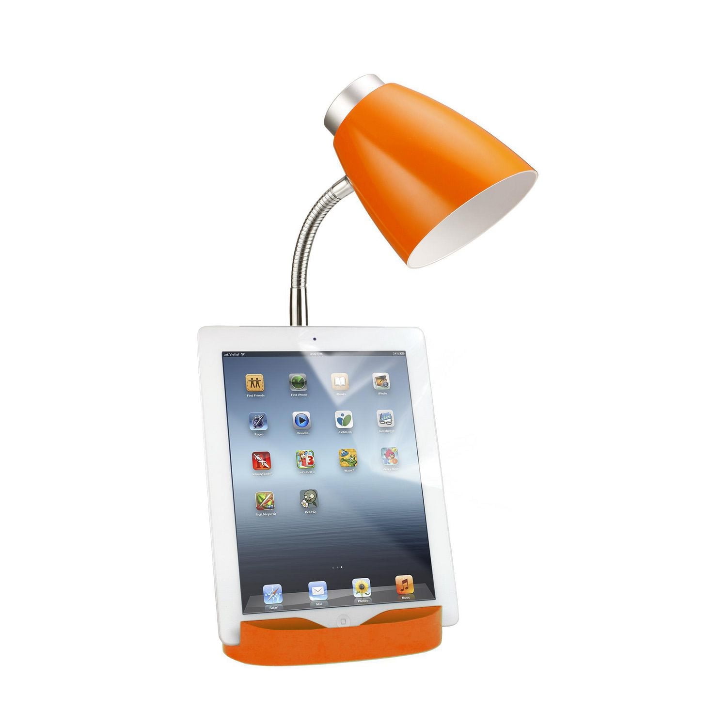 Limelights Gooseneck Organizer Desk Lamp with iPad Tablet Stand Book Holder