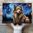 thumbnail image 4 of Keeshond Dog Canvas Prints of Starry Night Paintings Reproduction Post-Impressionism Artwork Framed Wall Art for Living Room Home decorations, 4 of 4