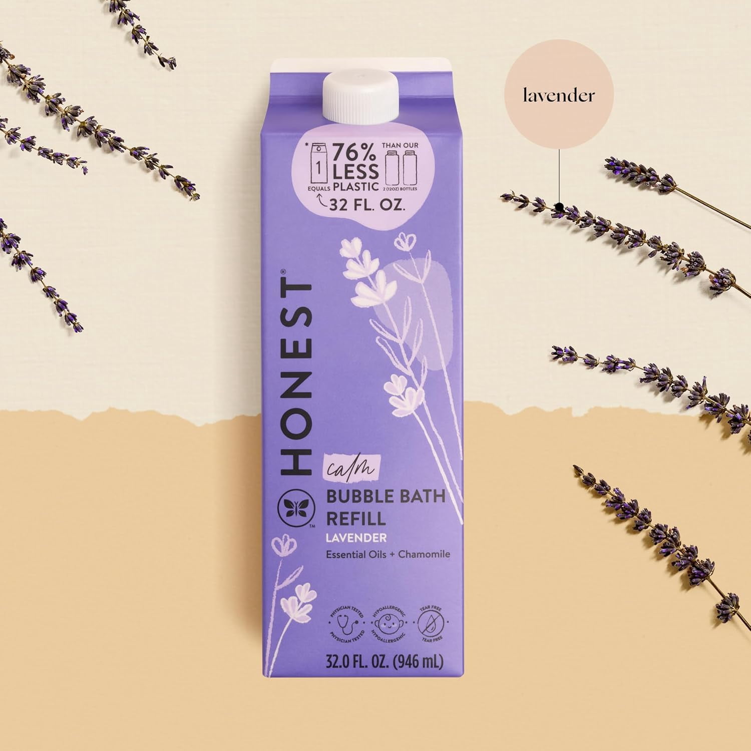 The Honest Company Bubble Bath Carton Refill Lavender 32 fl oz