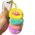 thumbnail image 4 of Cute Fuzzy Caterpillar Bag Charm Keychain Plush Toy for Kids Unisex Soft Fluffy, 4 of 5