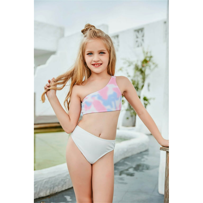 Teen Girls Swimsuits Tankini Size 140 Holiday Cute Tie-Dye Printbikini Set  Two Piece Girls Bathing Suits 