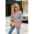 thumbnail image 5 of Women's fashionable versatile long sleeved retro striped sweatshirt, 5 of 5
