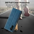 thumbnail image 5 of Premium PU Leather Flip Folio Case for Samsung Galaxy A14 5G, Magnetic Closure Protective Case Kickstand Card Cash Slot Shockproof Durable Wallet Cover Soft TPU Inner Phone Case - Blue, 5 of 18