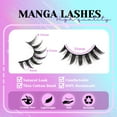 thumbnail image 4 of Lashes Spiky Manga Lashes 14 Pairs Anime False Eyelashes 8D Wispy Eye Lashes Kit with Lash Glue and Lash Tweezers Natural Soft Fake Eyelashes (Cutes), 4 of 14