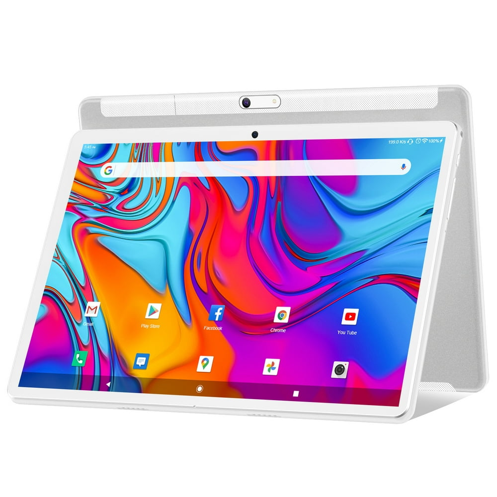 White Tablet 10 inch Android 10 Tablet Octa-Core Processor with 32GB