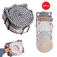 thumbnail image 1 of Juego de Posavasos con Orejas de Gato, Posavasos de Algodón Tejido a Mano para Gatos, Posavasos Absorbente Antideslizante para Bebidas, 6 Pzas con Soporte, 1 of 4