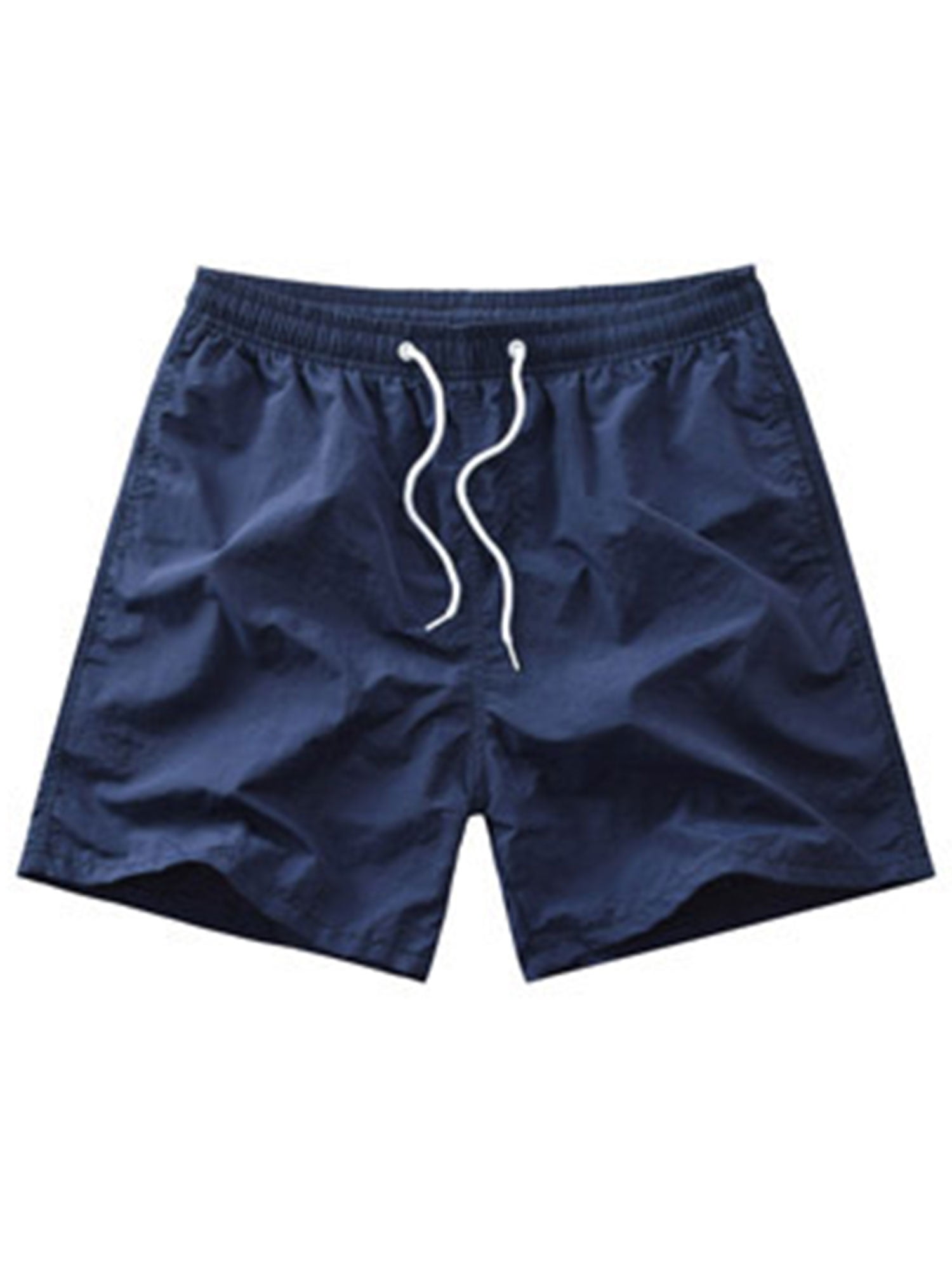 Mens Swimming Shorts Casual Summer Solid Color Drawstring Elastic Waist ...