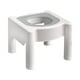 thumbnail image 5 of Taburete de inodoro en cuclillas para personas mayores, silla móvil para baño, panel liso con Techo blando de PU blanco, 5 of 9