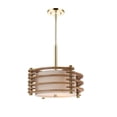thumbnail image 2 of Woodbridge Lighting Steps 3-Light Wood & Fabric Pendant in Satin Nickel/Ash, 2 of 3