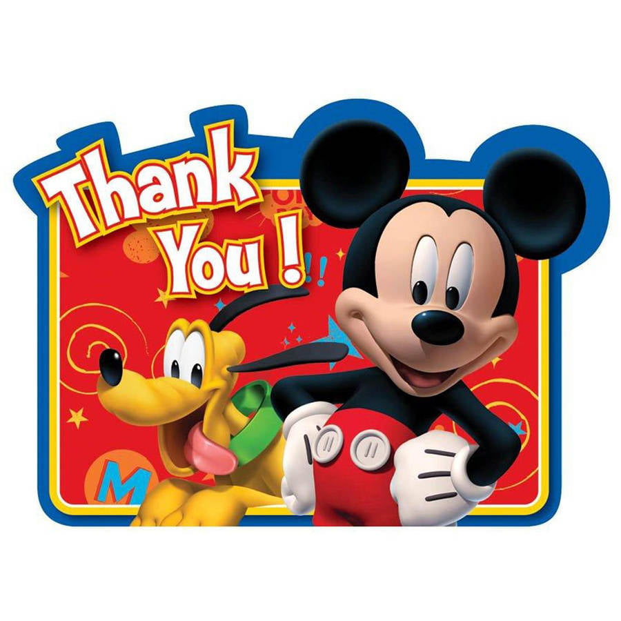 Disney Inspired Mickey Mouse Thank You Note Cards Set Of 12 With Envelopes 
