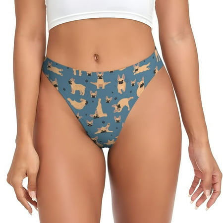 Sigee French Bulldog Yoga for Women s G-String Panty  Low Rise  Soft Lace Perfect for Everyday Wear or Special Occasions-3X-Large