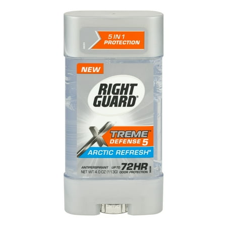 Right Guard Xtreme Defense 5 Antiperspirant Deodorant Gel, Arctic Refresh, 4 Ounce
