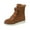 Brown, variant on Women's Warm Furry Snow Winter Lace up Flat Cute Plus Size Comfortable Ankle Platform Boots