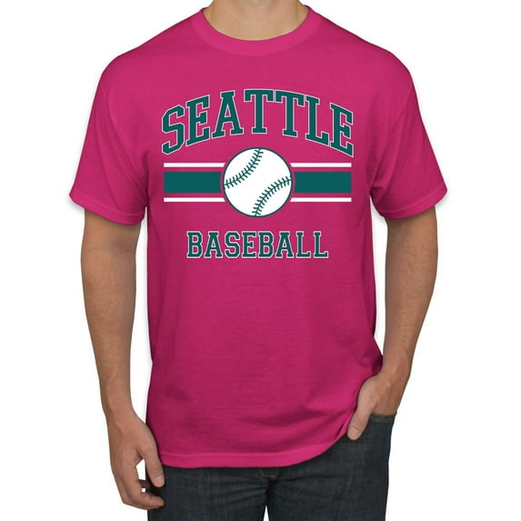 Wild Bobby City of Seattle Baseball Fantasy Fan Sports Men's T-Shirt, Fuschia, 4X-Large