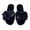 Black, variant on Womens Slippers House Slippers Fuzzy Bow Decor Open Toe Indoor Cozy Warm