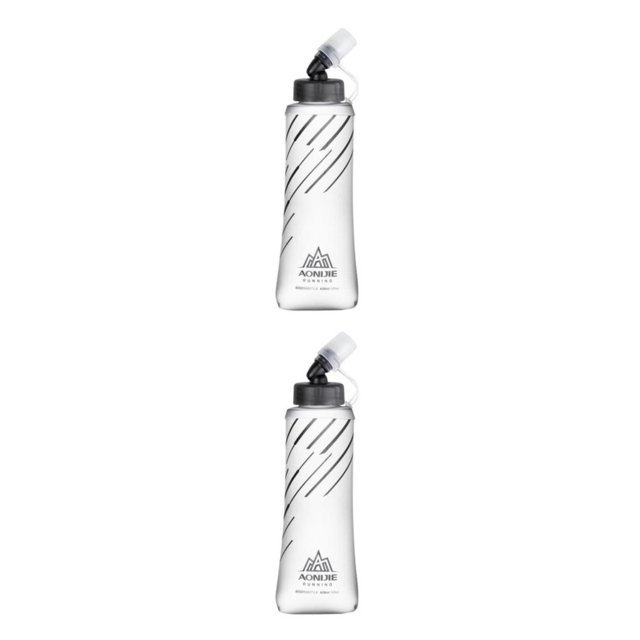 Sonducket TPU Soft Flask Running Botellas de agua plegables para senderismo 420ml Grey 420ml Gris 2piezas