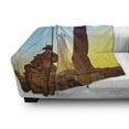 thumbnail image 2 of Eiffel Tower Soft Flannel Fleece Throw Blanket, France Place De La Concorde Obelisk and the Landmark of the City, Cozy Plush for Indoor and Outdoor Use, 70" x 90", Caramel Yellow Blue, by Ambesonne, 2 of 5