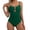 Dark Green, variant on Women One Piece Swimsuit Tummy Control Cutout Bathing Suit U-Wire Slimming Ruched Swimwear Turquoise S