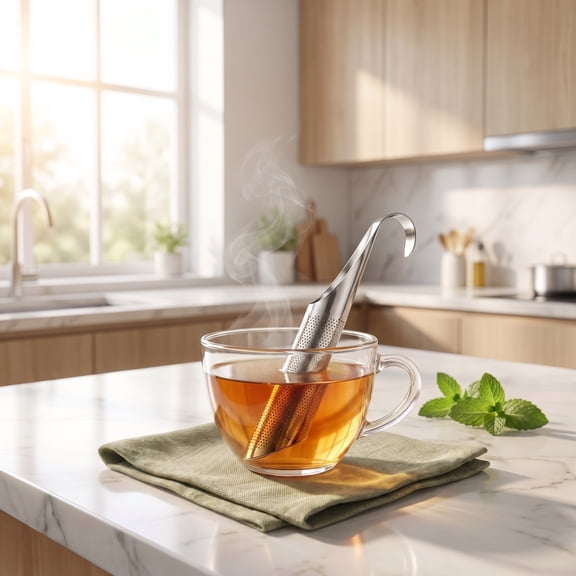 3 Pack Tea Steeper, Reusable Metal Pipe & Obsterm Filter – Stainless Steel Infuser, Fine Mesh Stick, Perfect for Home or Travel